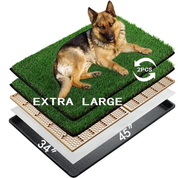 Dog Grass Pee Pads for Dogs with Tray | Extra Large 45×34 in - Picture 2 of 6